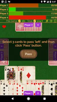 Hearts (Offline Multiplayer Card Game) Screen Shot 4
