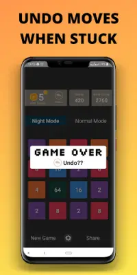 2048 Puzzle Game: Dark Mode & Casual Board Game Screen Shot 2