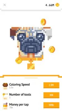 Idle Pixel Art Coloring - Tap tap to color clicker Screen Shot 4