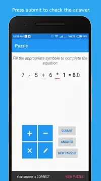 Puzzle -A simple game to  improve your mathematics Screen Shot 2