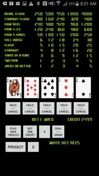 White Hot Aces Poker Screen Shot 1