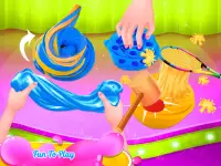 DIY Makeup Slime - Blue & Yellow Makeup Screen Shot 2