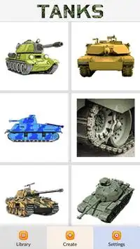 Tanks Color by Number - Pixel Art Game Screen Shot 1