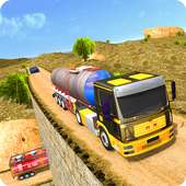 Oil Tanker Truck Driving Mountain Offroad Uphill
