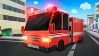 Cube Fire Truck: Firefighter Screen Shot 1