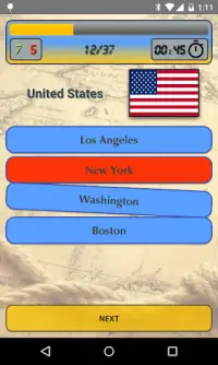 World Capitals (Quiz). Educational game. Screen Shot 2