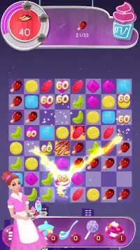 Tasty Candy Cafe: Match 3 Game Screen Shot 2