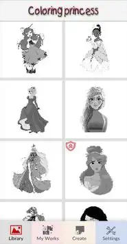 Princess Coloring By Number Screen Shot 2