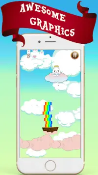 Kitty Rainbow Stack Survival Game Screen Shot 2