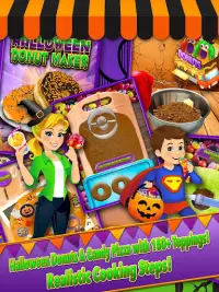 Halloween Fair Food Maker Game - Make Candy Donuts Screen Shot 3