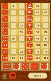 FiveOAK, yatzy dice game. Screen Shot 2