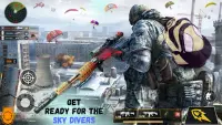 Sniper Parachute Battleground komando api gratis Screen Shot 2
