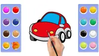 車の色付け：子供向けの子供の落書きゲーム Screen Shot 1