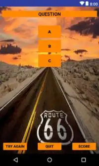 Route 66 Trivia Game Screen Shot 0