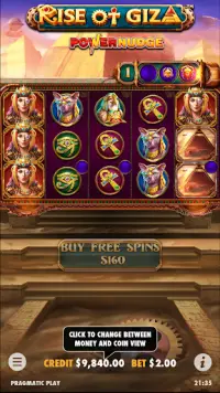 Rise of Giza PowerNudge - Slot Screen Shot 1