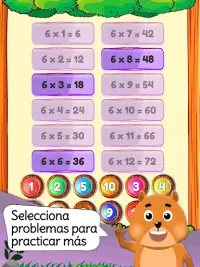 Tablas de multiplicar - Juegos gratis para niños Screen Shot 15