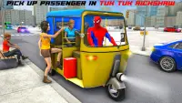 Superhero Rickshaw Taxi Games Screen Shot 0
