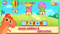 Dino School Kids Math Game Addition Subtraction Screen Shot 0
