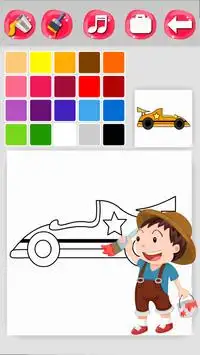 Car Racing Coloring Screen Shot 3