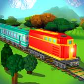 Drive Blocky Train Railway Game: Pixel Ride Sim