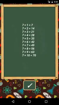 Multiplication Tables Learn Screen Shot 2