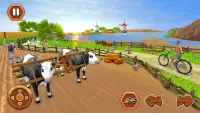 Echt Stier Farm Dorf Landwirtschaft Simulator Screen Shot 2
