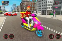 Giao bánh pizza bằng moto moto - trò chơi đồ ăn Screen Shot 14