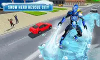 Super heroi homem geada resgate da cidade Screen Shot 0