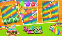 Rainbow Swiss Roll 케이크 메이커! 새로운 요리 게임 Screen Shot 17