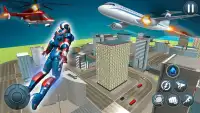 Flying Robot Superhero Crime City Rescue Battle Screen Shot 0