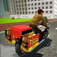 Pizza motorista carro entrega bicicleta 3D