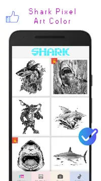 Shark Pixel Art Color Screen Shot 4