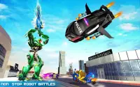 Flying Police Car Robot Hero: Robot Games Screen Shot 8