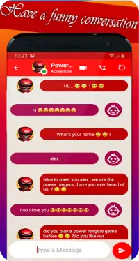 video call from power's rangers, and chat prank Screen Shot 2