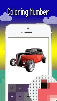 Cars color by number: Pixel art vehicle coloring Screen Shot 3