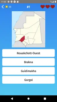 Mauritania: Regions & Provinces Map Quiz Game Screen Shot 1