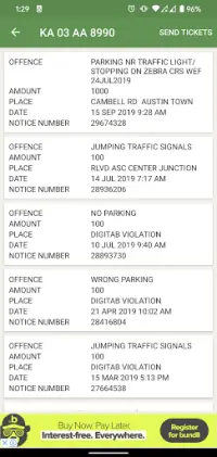 Traffic Bangalore: Check Fines Screen Shot 2