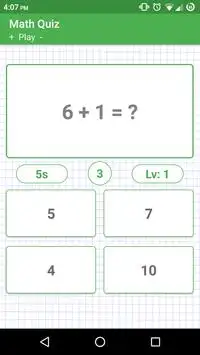 Math Quiz Screen Shot 1