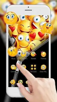 😍Zipper Smiley Emoji Launcher Theme HD Wallpapers Screen Shot 3