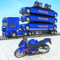 Police Bike Transports Truck