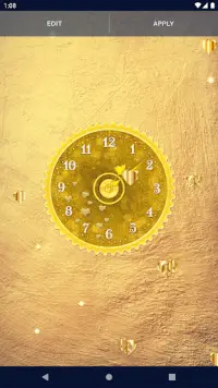 Gold Glitter Clock Wallpaper Screen Shot 4