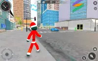 Santa Claus Stickman - Rope Hero Gangster Crime Screen Shot 10