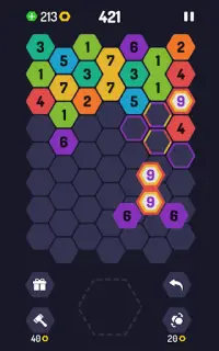 UP 9 – Hexa-Puzzle! Verschmelzen Sie Zahlen bis 9 Screen Shot 5