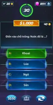 Triệu Phú Năm 2020-Hàng Ngàn Câu Hỏi Duy Nhất Screen Shot 4