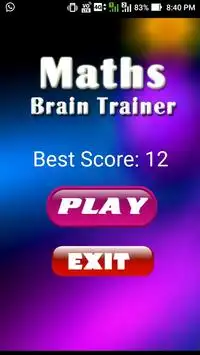 Maths Brain Trainer Screen Shot 0
