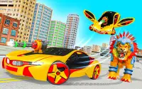 jogo de carro robô de leão: jato de ar 3D Screen Shot 2