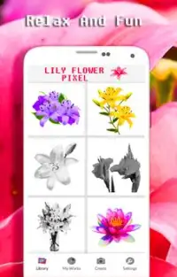 Lilienblütenfarbe nach Anzahl - Pixel Art Screen Shot 3