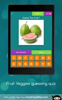 Adivinhando Quiz Frutas - Aprenda Frutas ou Legu Screen Shot 10