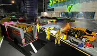 Roboter Feuerwehrmann Rettungswagen PRO: Real City Screen Shot 6
