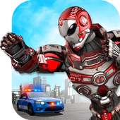 Polícia Flying Robot 3D: City Hero Transform Wars